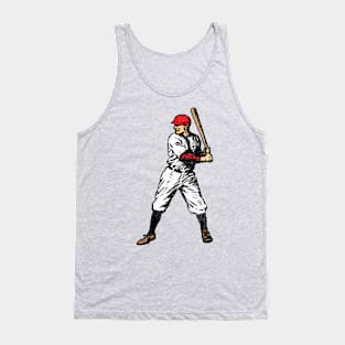 Vintage Baseball Player (Red - distressed) Tank Top